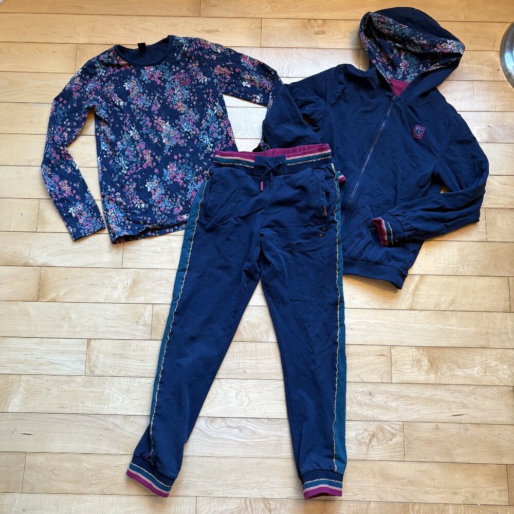 Nano - Floral Top and Jogging 3-Pieces Set, size 10